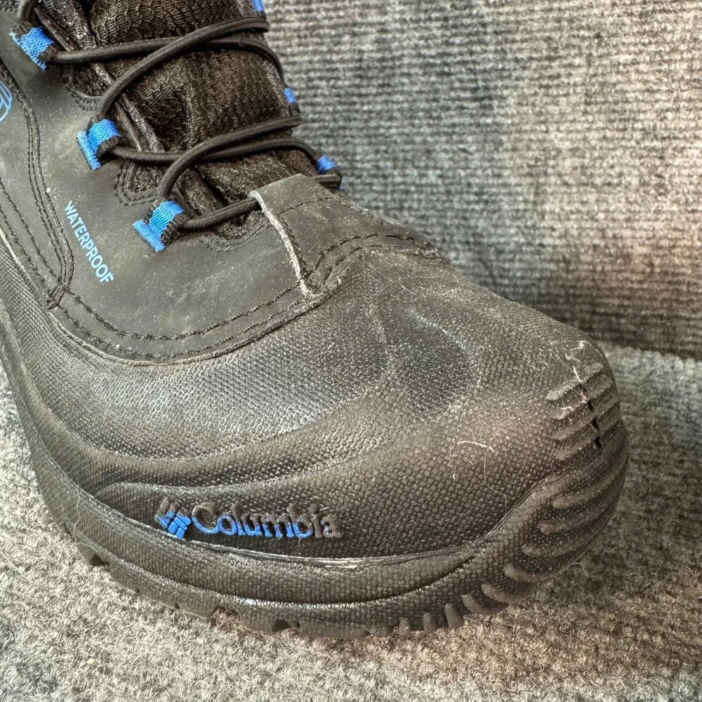 Columbia Waterproof Snow Boots Black Blue 200g Insulation Winter Mens 7 US